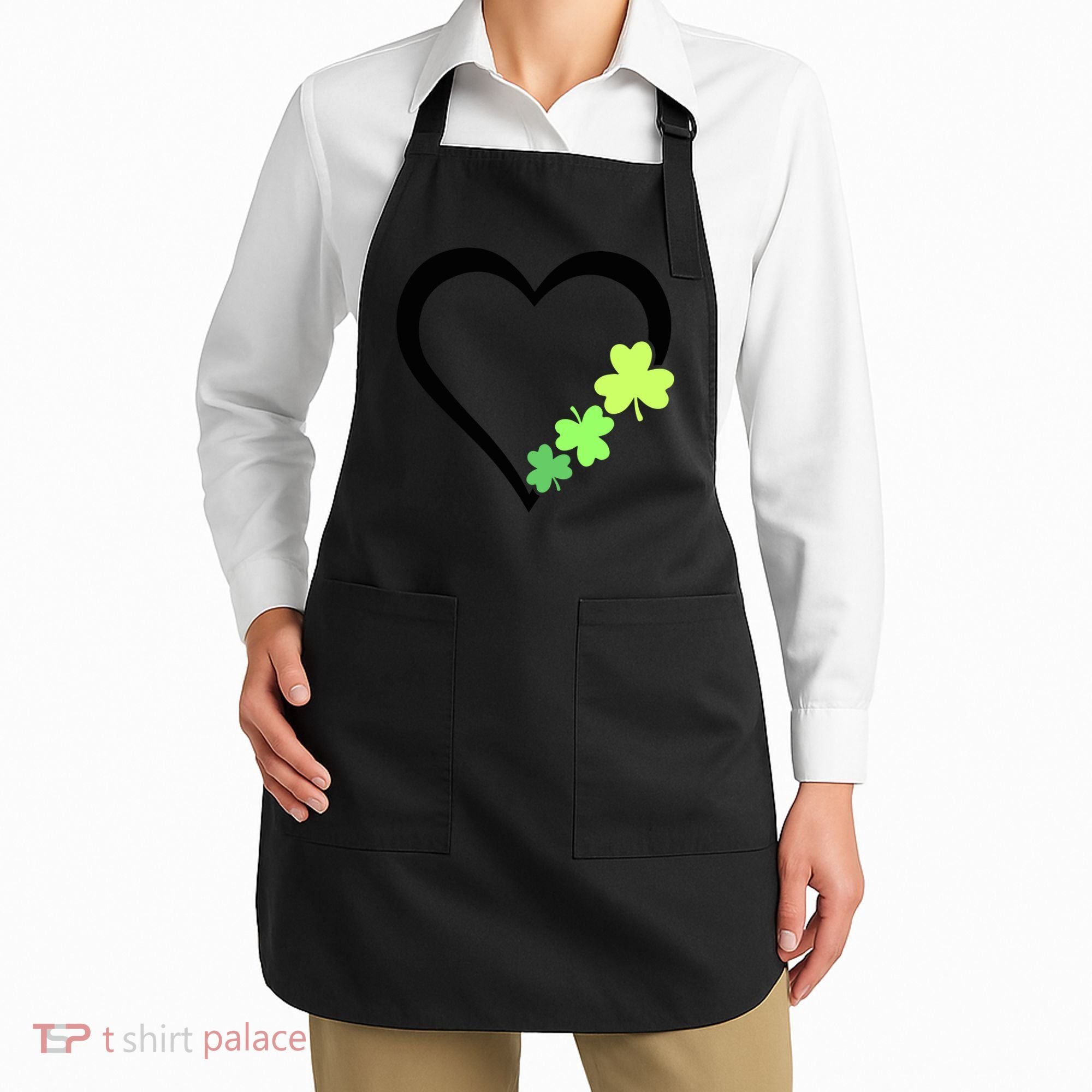 St Patricks Day, Funny St Patricks Day, St Patricks Day Heart Clover Apron