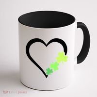 St Patricks Day, Funny St Patricks Day, St Patricks Day Heart Clover Coffee Mug thumb 1