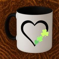 St Patricks Day, Funny St Patricks Day, St Patricks Day Heart Clover Coffee Mug thumb 2