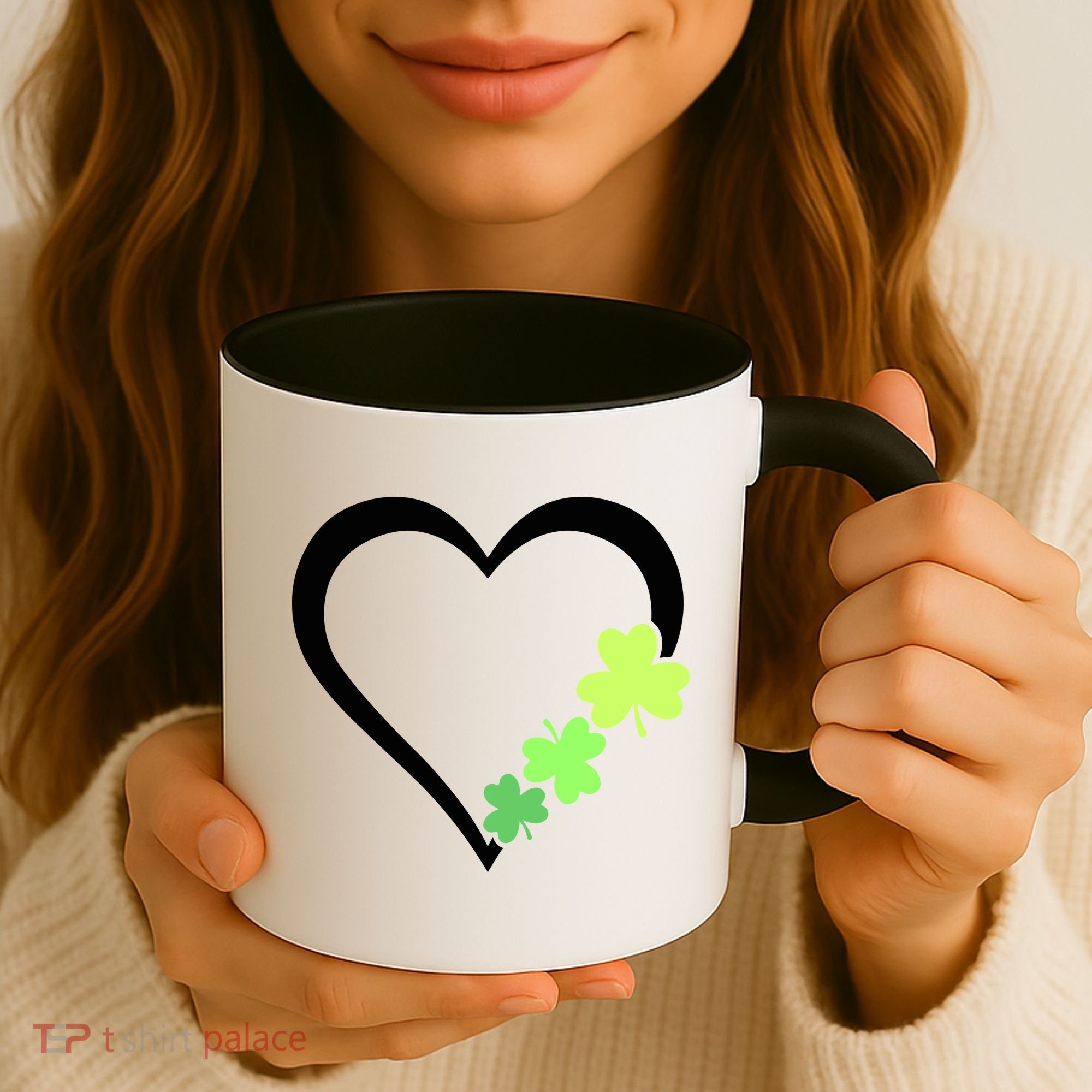 St Patricks Day, Funny St Patricks Day, St Patricks Day Heart Clover Coffee Mug