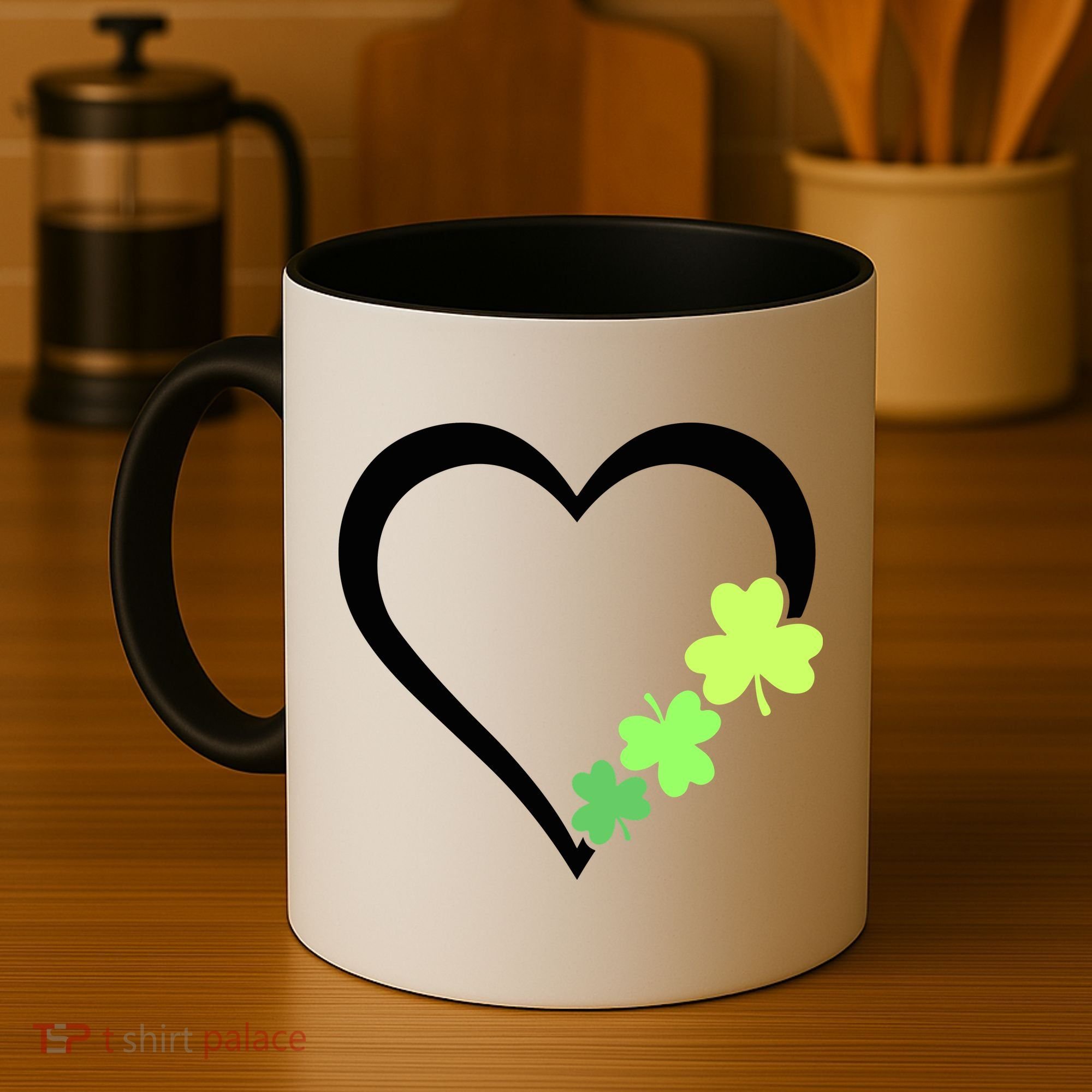 St Patricks Day, Funny St Patricks Day, St Patricks Day Heart Clover Coffee Mug