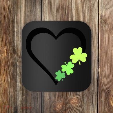 St Patricks Day, Funny St Patricks Day, St Patricks Day Heart Clover Coaster