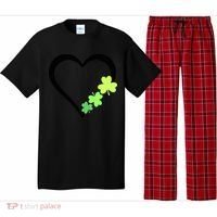 St Patricks Day, Funny St Patricks Day, St Patricks Day Heart Clover Pajama Set thumb 0