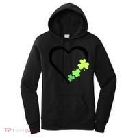 St Patricks Day, Funny St Patricks Day, St Patricks Day Heart Clover Women's Hoodie thumb 0