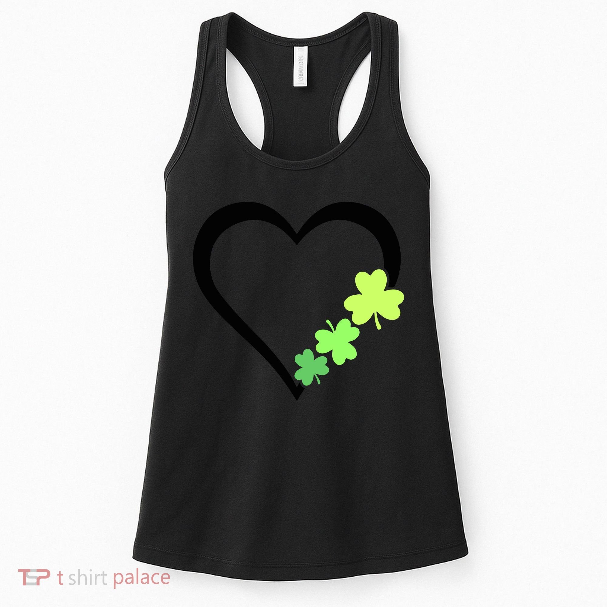 St Patricks Day, Funny St Patricks Day, St Patricks Day Heart Clover Women's Tank Top