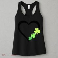 St Patricks Day, Funny St Patricks Day, St Patricks Day Heart Clover Women's Tank Top thumb 3