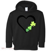 St Patricks Day, Funny St Patricks Day, St Patricks Day Heart Clover Toddler Hoodie thumb 0