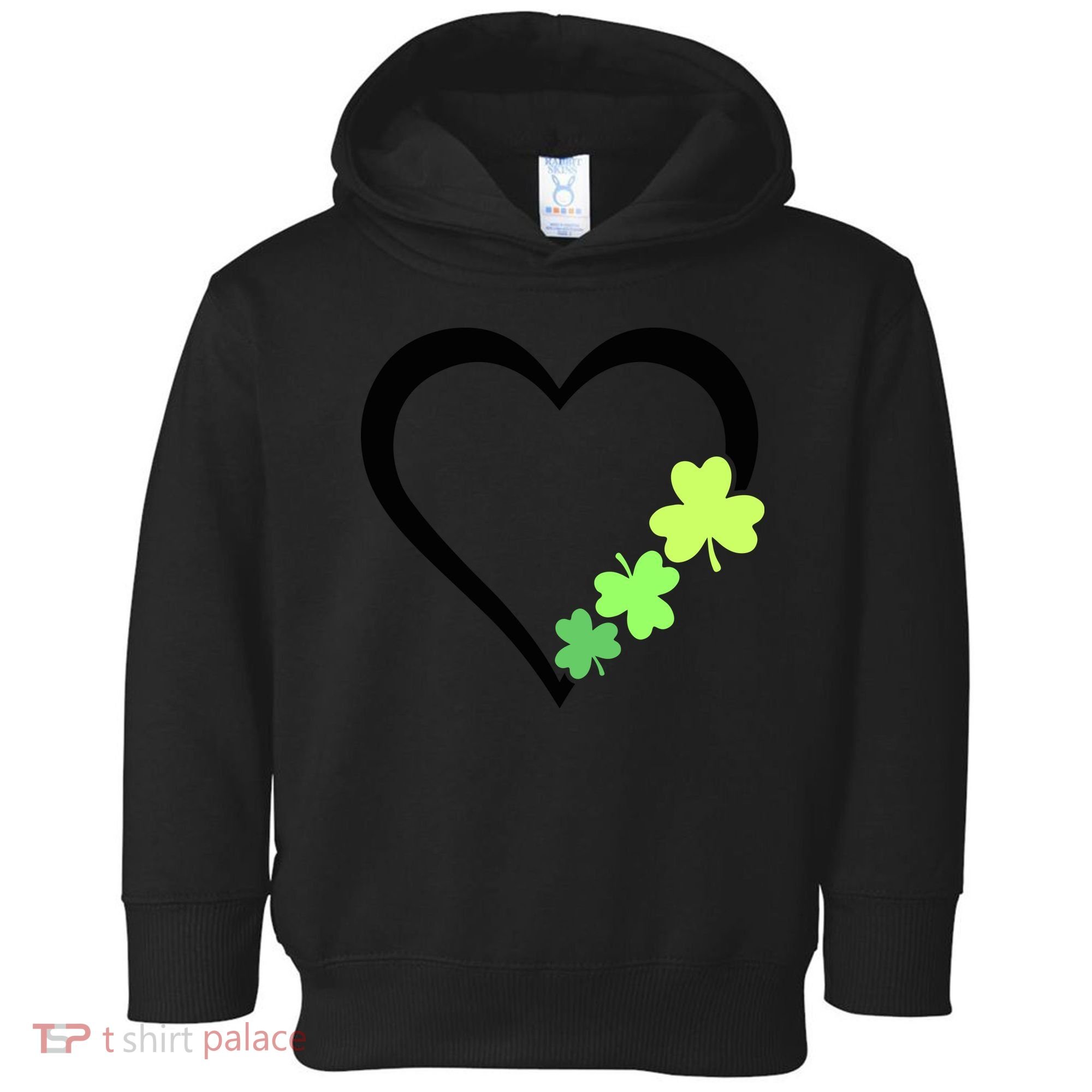 St Patricks Day, Funny St Patricks Day, St Patricks Day Heart Clover Toddler Hoodie