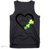 St Patricks Day, Funny St Patricks Day, St Patricks Day Heart Clover Tank Top thumb 0