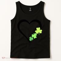St Patricks Day, Funny St Patricks Day, St Patricks Day Heart Clover Tank Top thumb 2