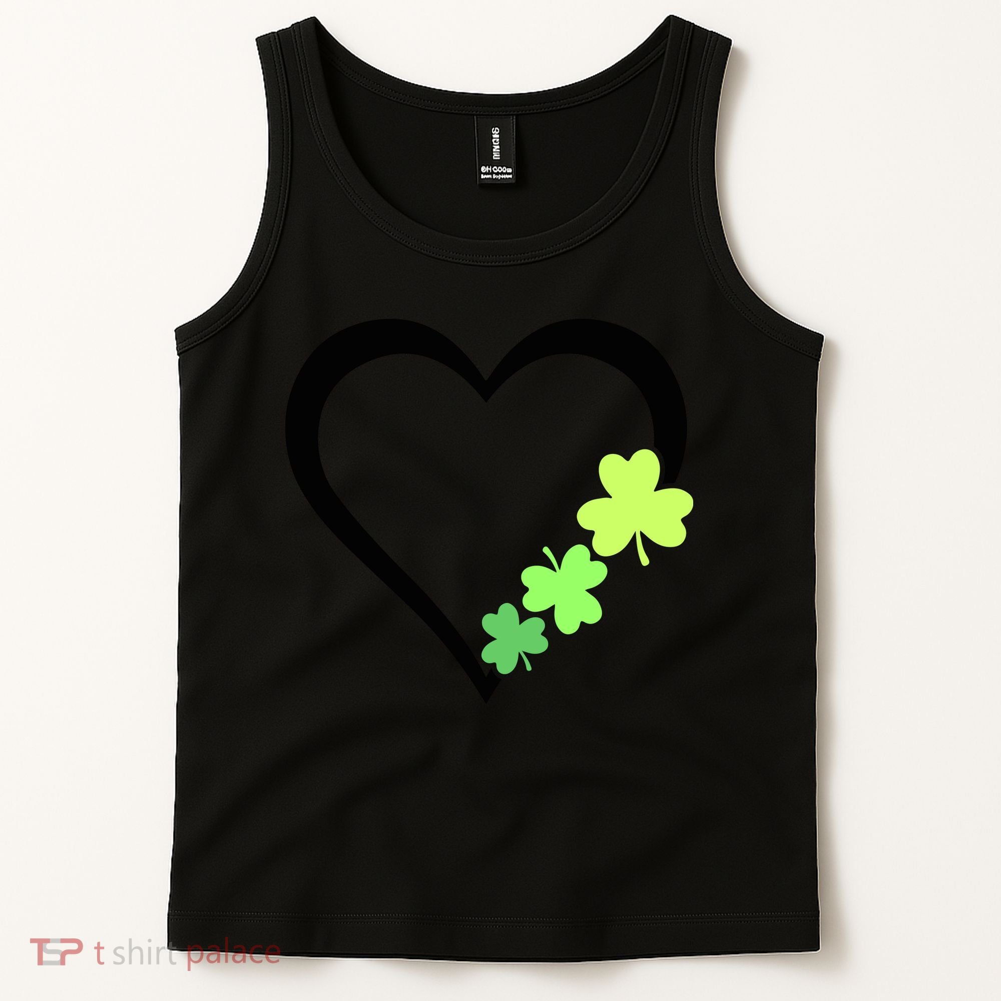 St Patricks Day, Funny St Patricks Day, St Patricks Day Heart Clover Tank Top