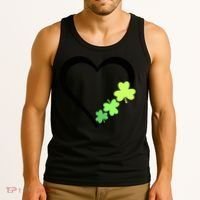 St Patricks Day, Funny St Patricks Day, St Patricks Day Heart Clover Tank Top thumb 3