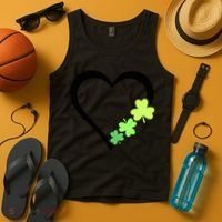St Patricks Day, Funny St Patricks Day, St Patricks Day Heart Clover Tank Top thumb 4