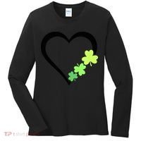St Patricks Day, Funny St Patricks Day, St Patricks Day Heart Clover Women's Long Sleeve Shirt thumb 0