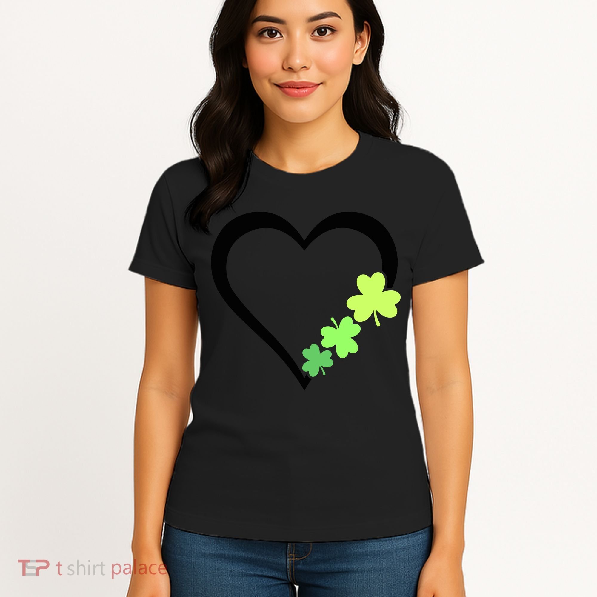 St Patricks Day, Funny St Patricks Day, St Patricks Day Heart Clover Women's T-Shirt