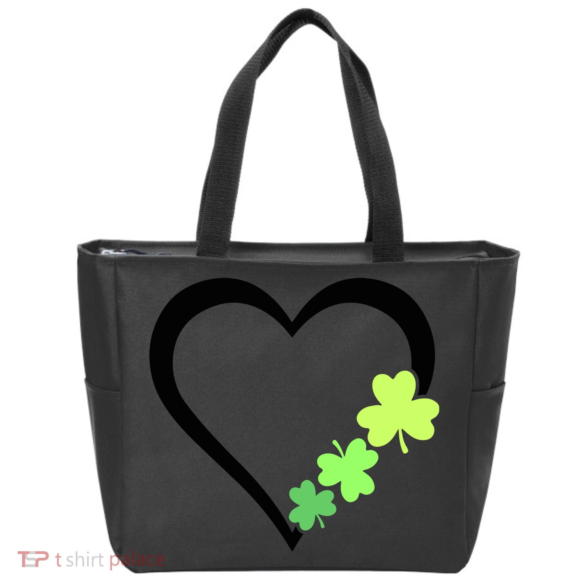 St Patricks Day, Funny St Patricks Day, St Patricks Day Heart Clover Tote Bag
