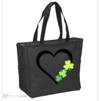 St Patricks Day, Funny St Patricks Day, St Patricks Day Heart Clover Tote Bag thumb 2