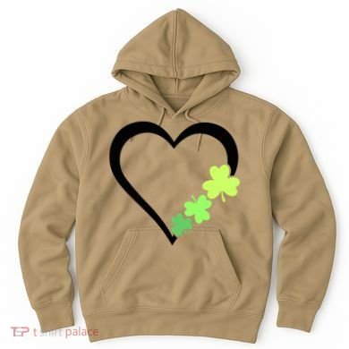 St Patricks Day, Funny St Patricks Day, St Patricks Day Heart Clover Hoodie