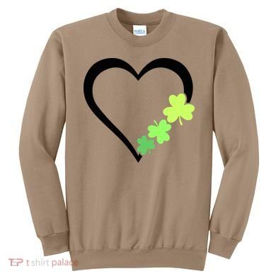 St Patricks Day, Funny St Patricks Day, St Patricks Day Heart Clover Sweatshirt