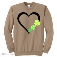 St Patricks Day, Funny St Patricks Day, St Patricks Day Heart Clover Sweatshirt thumb 0