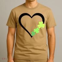 St Patricks Day, Funny St Patricks Day, St Patricks Day Heart Clover T-Shirt thumb 3