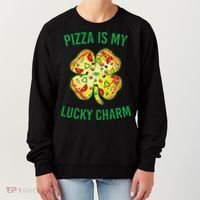 St Patrick's Day Is My Lucky Charm Pizza Shamrock Women's Sweatshirt thumb 0