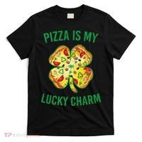 St Patrick's Day Is My Lucky Charm Pizza Shamrock T-Shirt thumb 0