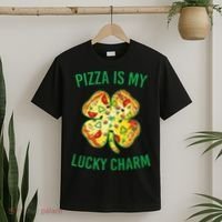 St Patrick's Day Is My Lucky Charm Pizza Shamrock T-Shirt thumb 2