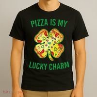 St Patrick's Day Is My Lucky Charm Pizza Shamrock T-Shirt thumb 3