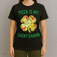 St Patrick's Day Is My Lucky Charm Pizza Shamrock T-Shirt thumb 4