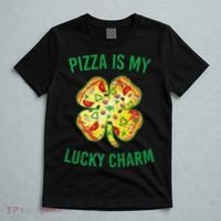 St Patrick's Day Is My Lucky Charm Pizza Shamrock T-Shirt thumb 5