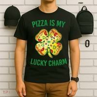 St Patrick's Day Is My Lucky Charm Pizza Shamrock T-Shirt thumb 6