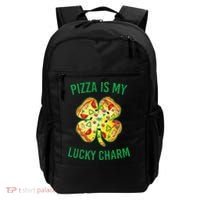 St Patrick's Day Is My Lucky Charm Pizza Shamrock Backpack thumb 0