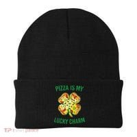 St Patrick's Day Is My Lucky Charm Pizza Shamrock Beanie thumb 0