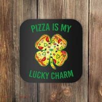 St Patrick's Day Is My Lucky Charm Pizza Shamrock Coaster thumb 0