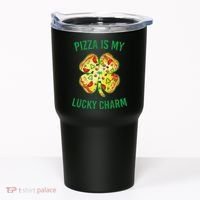 St Patrick's Day Is My Lucky Charm Pizza Shamrock Tumbler thumb 0