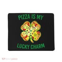 St Patrick's Day Is My Lucky Charm Pizza Shamrock Mousepad thumb 0