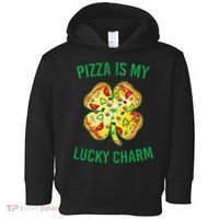 St Patrick's Day Is My Lucky Charm Pizza Shamrock Toddler Hoodie thumb 0