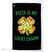 St Patrick's Day Is My Lucky Charm Pizza Shamrock Golf Towel thumb 0