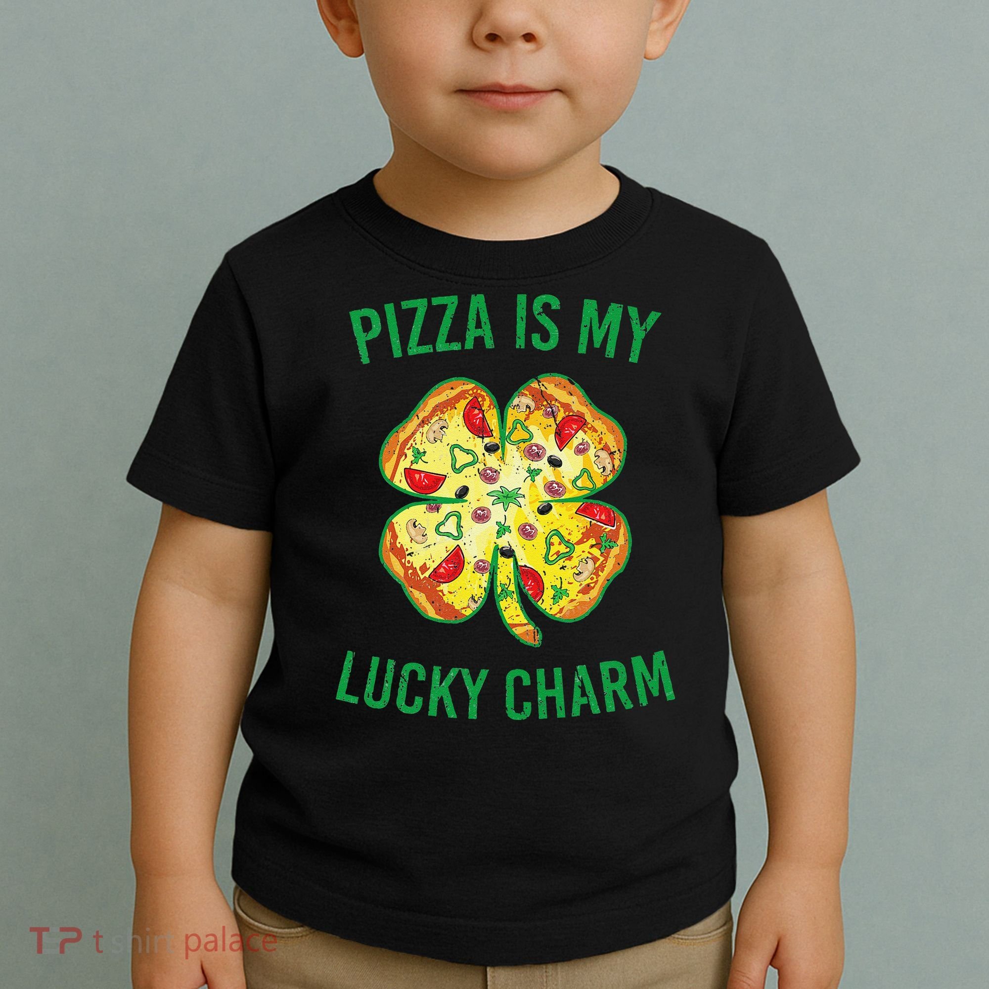St Patrick's Day Is My Lucky Charm Pizza Shamrock Toddler T-Shirt