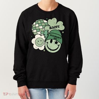 St Patricks Day Retro Smile Disco Party Women's Sweatshirt