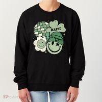 St Patricks Day Retro Smile Disco Party Women's Sweatshirt thumb 0