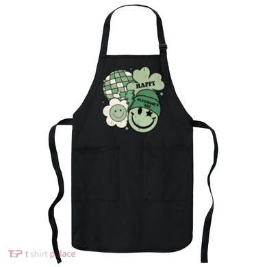St Patricks Day Retro Smile Disco Party Apron
