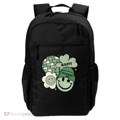 St Patricks Day Retro Smile Disco Party Backpack