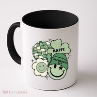 St Patricks Day Retro Smile Disco Party Coffee Mug thumb 0