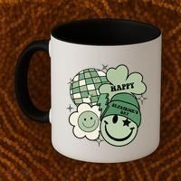 St Patricks Day Retro Smile Disco Party Coffee Mug thumb 2
