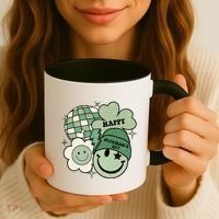 St Patricks Day Retro Smile Disco Party Coffee Mug thumb 3