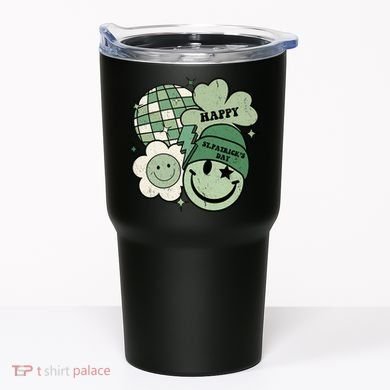 St Patricks Day Retro Smile Disco Party Tumbler