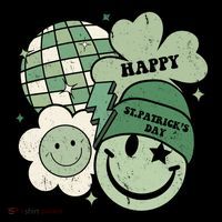 St Patricks Day Retro Smile Disco Party Mousepad thumb 1