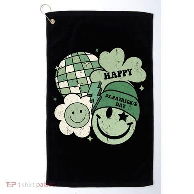 St Patricks Day Retro Smile Disco Party Golf Towel